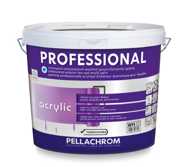 1200257 – Pellachrom Professional Acrylic Ακρυλικό Χρώμα 9lt Νο.52 Κεραμιδί