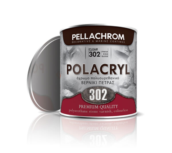 1200854 – Pellachrom Polacryl 302 Πολυουρεθανικό Βερνίκι Πέτρας Διάφανο Γυαλιστερό 0.75lt