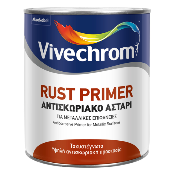1203497 – Vivechrom Rust Primer Αντισκωριακό Αστάρι Μεταλικών Επιφανειών Γκρί Νο.9 375ml
