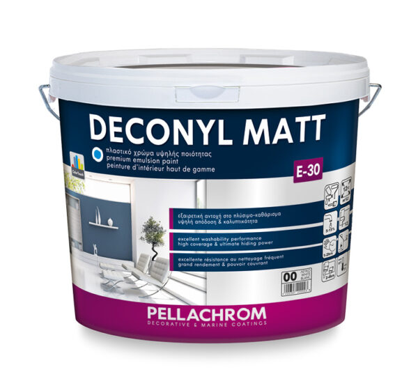 1200233 – Pellachrom Deconyl Matt Πλαστικό Χρώμα 10lt Λευκό
