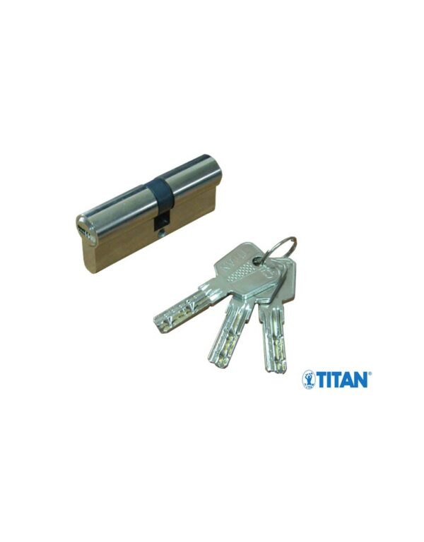 1202328 – Titan Locks Κύλινδρος Ασφαλείας 80mm (30-50) Νικελέ 5 Κλειδιά