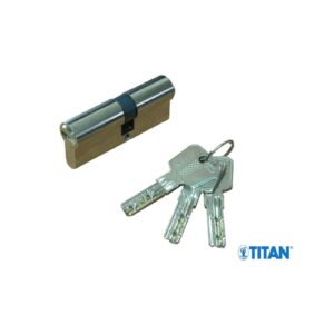 1202329 – Titan Locks Κύλινδρος Ασφαλείας 90mm (30-60) Νικελέ 5 Κλειδιά