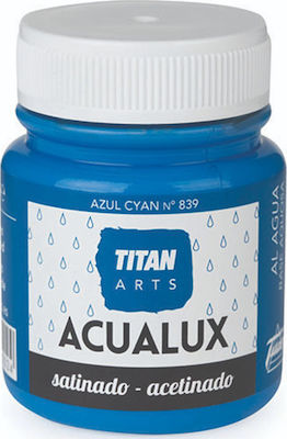 1200044 – Titan Aqualux Satin Ακρυλικό Χρώμα Ζωγραφικής Νερού 100ml Azul Cyan 839