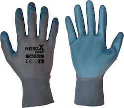 Γάντια Νιτριλίου Γκρί Bradas Nitrox RWNGY8 Νο.8