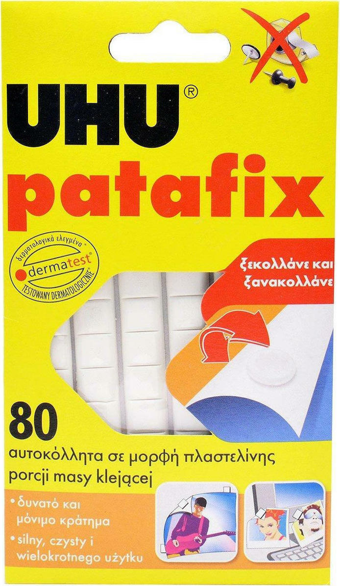 Αυτοκόλλητα σε μορφή πλαστελίνης UHU Patafix 80τεμ