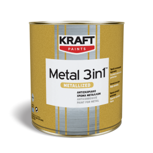Kraft Βερνικόχρωμα Διαλύτου Metal 3IN1 0.75lt Ανθρακί 514 Μεταλιζέ Γυαλιστερό