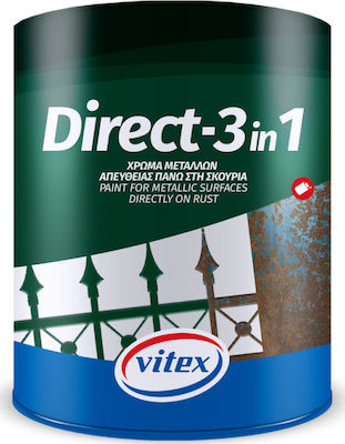 Vitex Direct-3in1 Χρώμα Μετάλλων Απευθείας Στην Σκουριά Νο.49 Κυπαρισσί 2.5lt