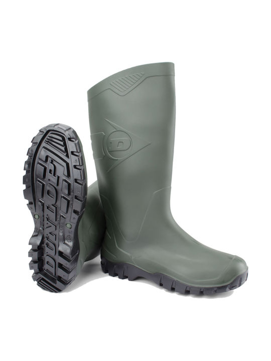 Dunlop Dane αντιολισθητικές γαλότσες εργασίας γονάτου πράσινο χρώμα Ν.46
