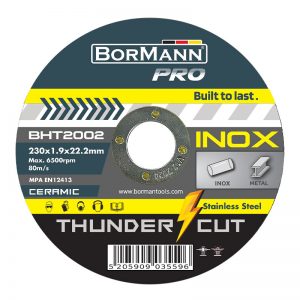 Δίσκος κοπής μετάλλων inox Bormann pro "thunder cut" BHT2002 Φ230 x 1.9mm