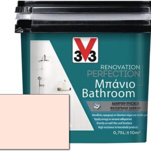 Χρώμα Ανακαίνισης μπάνιου νερού V33 Renovation Perfection Bathroom 0,75L Powder pink Satin