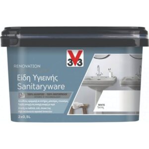 Χρώμα Ανακαίνισης ειδών υγιεινής νερού V33 Renovation Perfection Sanitaryware 1lt white Satin