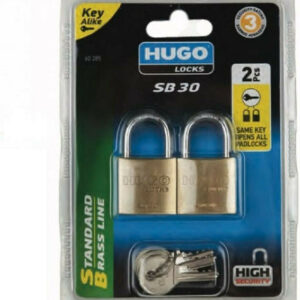 Hugo Locks 60285 SB30 Λουκέτα Από Ορείχαλκο Σετ 2 Τεμαχίων Με Ίδιο Κλειδί 30mm